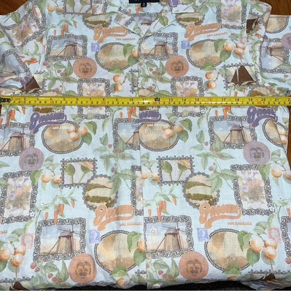 Pacsun Men’s NWOT Linen Tropical Tiki Hawaiian Button Down Vacation Shirt Medium - Picture 7 of 10